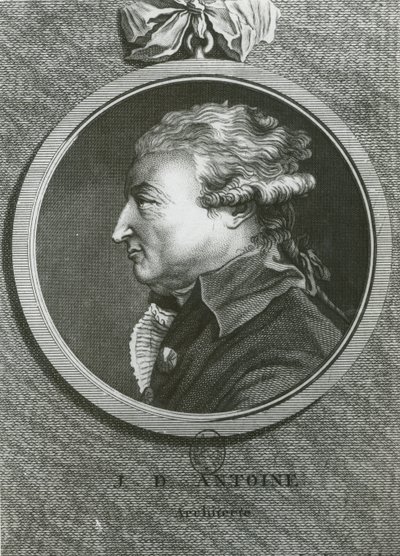Jean Denis Antoine, Architekt, graviert von Louis Simon Lemepereur von French School